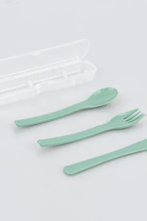 Acheter En Ligne Set de 3 couverts réutilisables vert